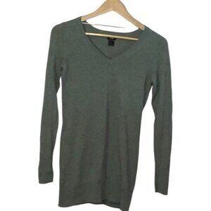 Vera Wang Womens V-Neck Long Sleeve Olive Green Tunic Sweater Size S